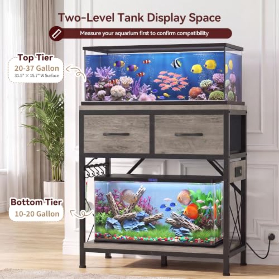 Fish Tank Stand for 20-29-37 G - đánh giá và giá Aquarium Fish Black