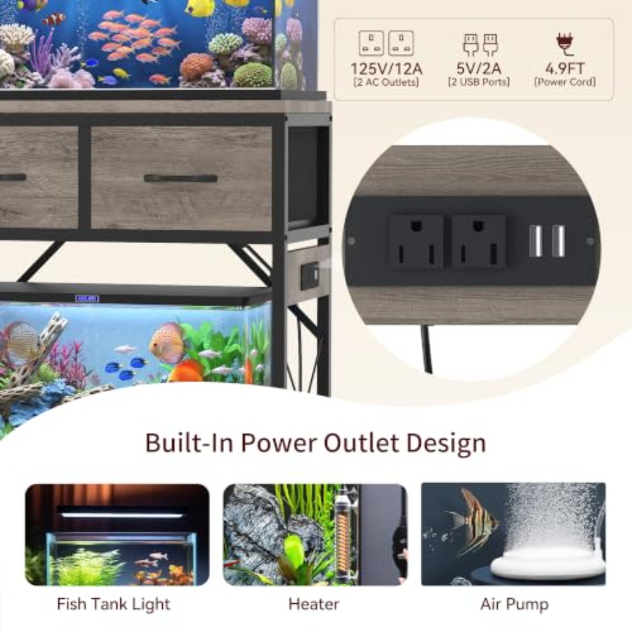 Fish Tank Stand for 20-29-37 G - đánh giá và giá Aquarium Fish Black
